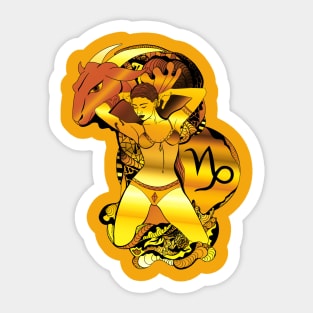 Gold Capricorn Beauty Sticker